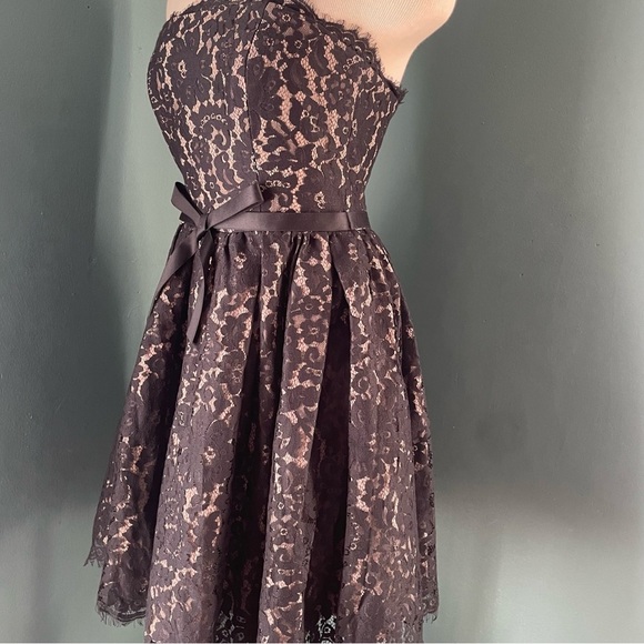 Robert Rodriguez Strapless Party Black Lace Cocktail Dress Size 4 Brand - Picture 3 of 11